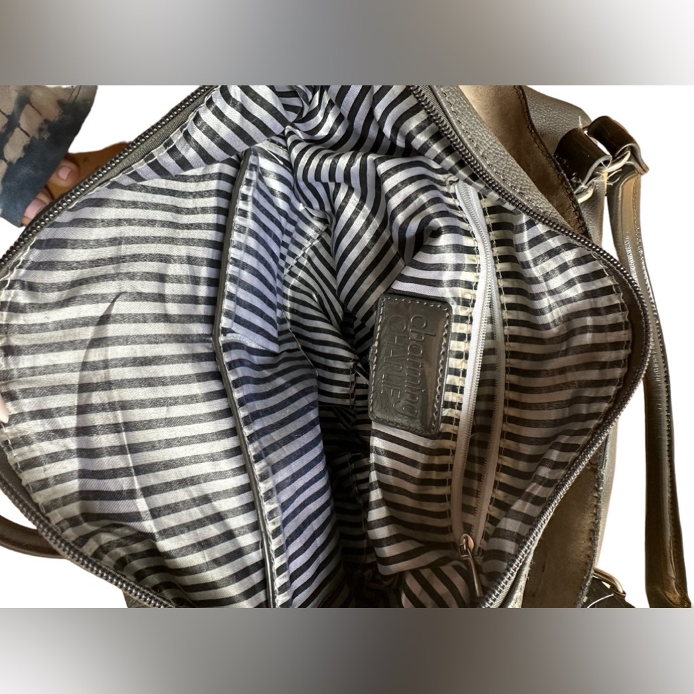 Large gray Charming Charlie shoulder bag with removable pouch - Picture 6 of 10